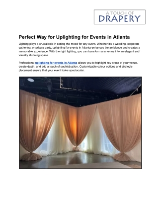 Perfect Way for Uplighting for Events in Atlanta