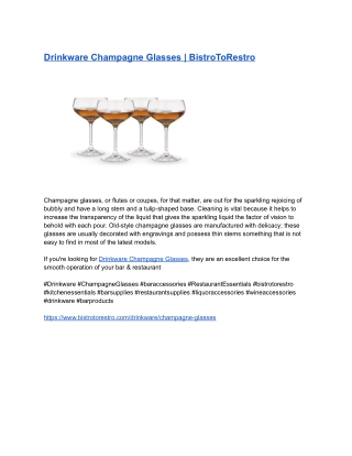 Drinkware Champagne Glasses _ BistroToRestro