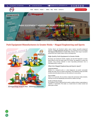 Best Park Equipment in Greater Noida – High-Quality & Durable Solutions
