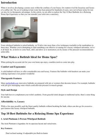 Top 10 Best Bathtubs for a Relaxing Home Spa Experience
