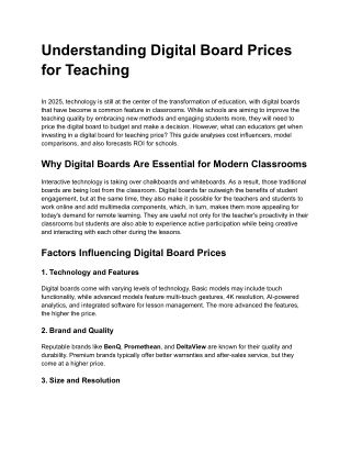 Understanding Digital Board Prices for Teaching