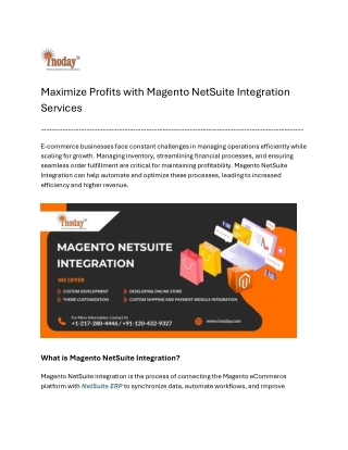 Maximize Profits with Magento NetSuite Integration Services