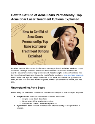 How to Get Rid of Acne Scars Permanently_ Top Acne Scar Laser Treatment Options Explained