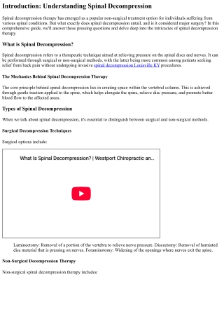 Is Spinal Decompression Major Surgery? A Comprehensive Guide