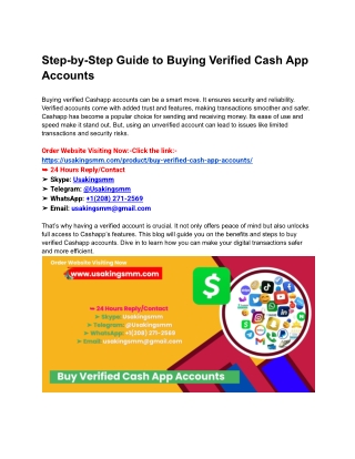Step-by-Step Guide to Buying Verified Cash App Accounts