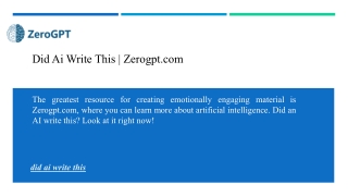 Did Ai Write This | Zerogpt.com
