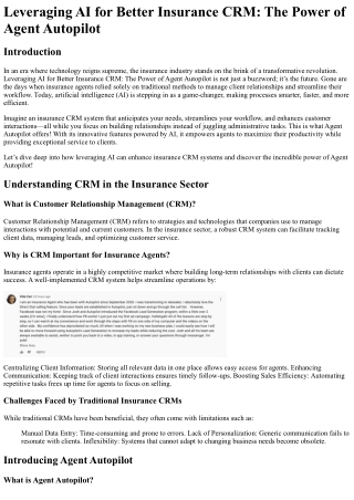 Leveraging AI for Better Insurance CRM The Power of Agent Autopilot