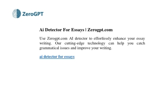 Ai Detector For Essays Zerogpt.com