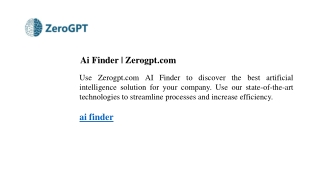 Ai Finder Zerogpt.com