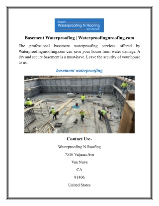 Basement Waterproofing  Waterproofingnroofing.com