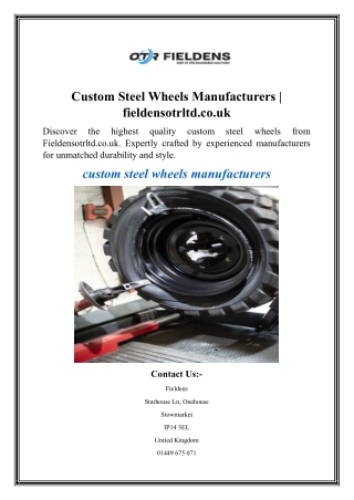 Custom Steel Wheels Manufacturers  fieldensotrltd.co.uk