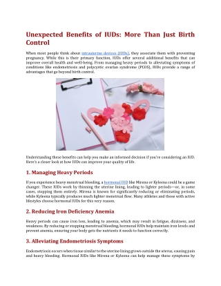 Unexpected Benefits of IUDs More Than Just Birth Control
