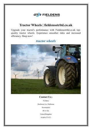 TractoTractor Wheels | fieldensotrltd.co.ukr Wheels  fieldensotrltd.co.uk