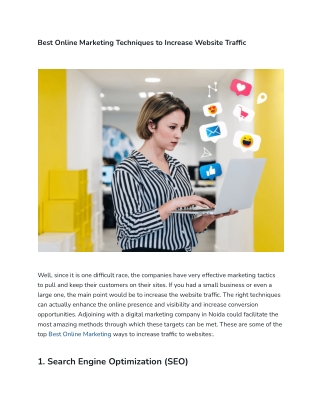 Best Online Marketing Techniques to Increase Website Traffic