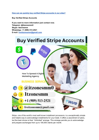 How can we quickly buy verified Stripe accounts in our sites_
