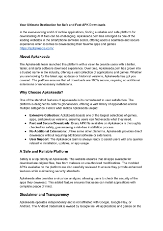 Your Ultimate Destination for Safe and Fast APK Downloads