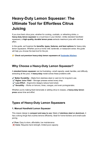 heavy duty lemon squeezer