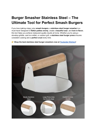 Burger Smasher Stainless Steel