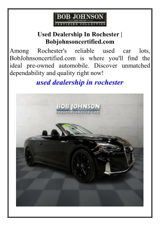 Used Dealership In Rochester  Bobjohnsoncertified.com
