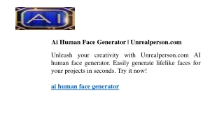Ai Human Face Generator Unrealperson.com