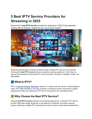 5 Best IPTV Service Providers for Streaming in 2025