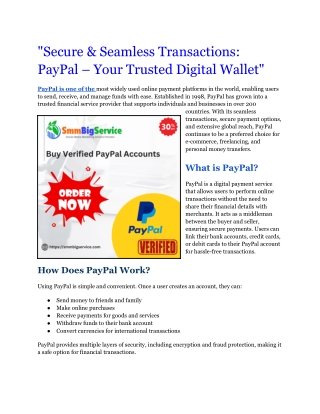 _Secure & Seamless Transactions_ PayPal – Your Trusted Digital Wallet_
