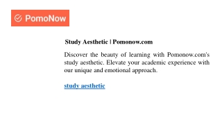Study Aesthetic Pomonow.com