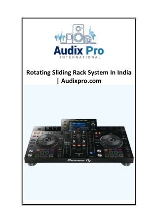 Rotating Sliding Rack System In India  Audixpro.com