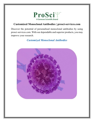 Customized Monoclonal Antibodies prosci-services.com