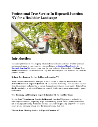 Professional Tree Service In Hopewell Junction NY for a Healthier Landscape