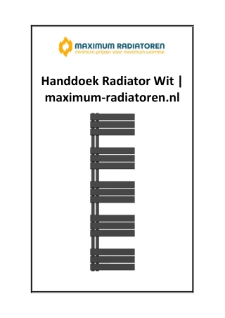 Handdoek Radiator Wit  maximum-radiatoren.nl