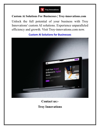 Custom Ai Solutions For Businesses Troy-innovations.com