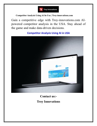 Competitor Analysis Using Ai In Usa  Troy-innovations.com
