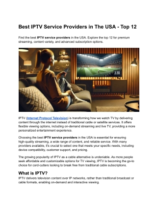 Best IPTV Service Providers in The USA - Top 12