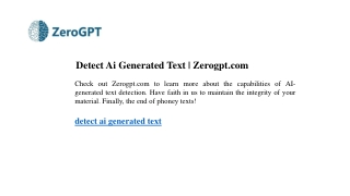 Detect Ai Generated Text Zerogpt.com