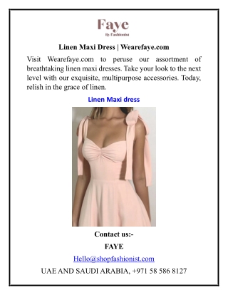 Linen Maxi Dress  Wearefaye