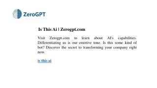 Is This Ai Zerogpt.com