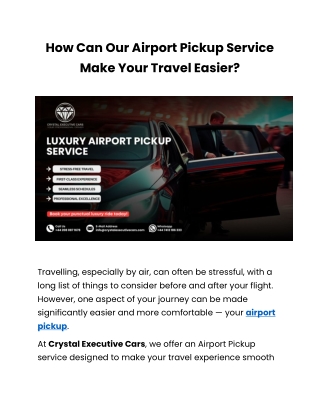 Seamless airport pickup with luxury cars and drivers.