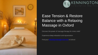 Ease Tension & Restore Balance with a Relaxing Massage in Oxford