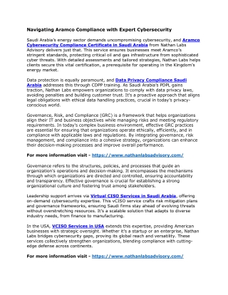 Navigating Aramco Compliance with Expert Cybersecurity