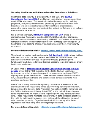 Securing Healthcare with Comprehensive Compliance Solutions