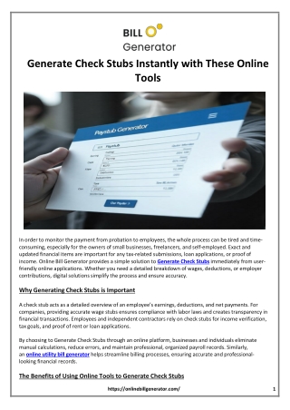 Generate Check Stubs Instantly with These Online Tools