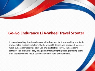Go-Go Endurance Li 4-Wheel Travel Scooter