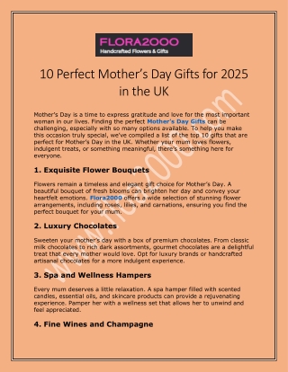 10 Perfect Mother’s Day Gifts for 2025 in the UK