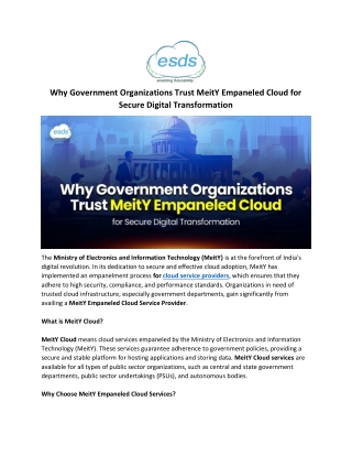 Why Government Organizations Trust MeitY Empaneled Cloud for Secure Digital Transformation