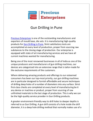 Gun Drilling Services in Pune