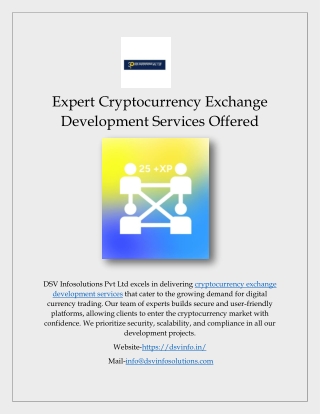 Expert Cryptocurrency Exchange Development Services Offered