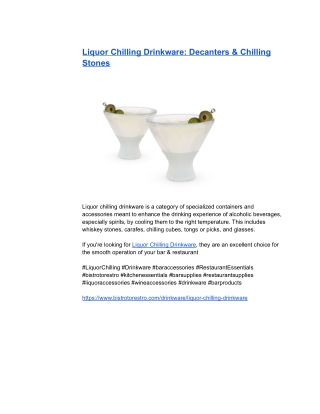 Liquor Chilling Drinkware_ Decanters & Chilling Stones