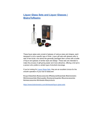 Liquor Glass Sets and Liquor Glasses _ BistroToRestro