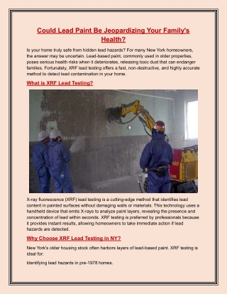 Could Lead Paint Be Jeopardizing Your Family's Health